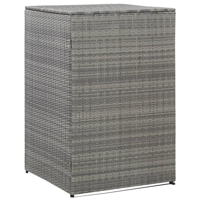 CESAR Abri de poubelle simple Anthracite 76x78x120 cm Résine tressée #1