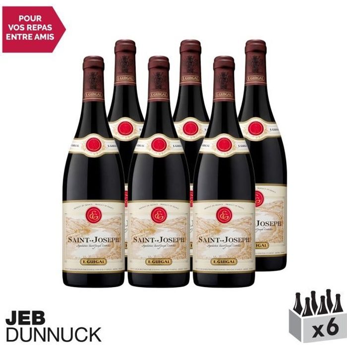 Saint-Joseph Rouge 2018 - Lot de 6x75cl - Maison Guigal - Vin AOC Rouge de la Vallée du Rhône - 92-94-100 Jeb Dunnuck - Cépage Syrah