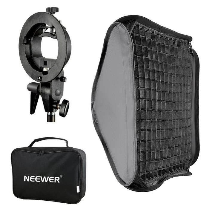 Softbox pour studio photo Neewer 40x40cm Bowens Monture Softbox avec Grille et S-Type Flash Support pour Nikon SB-600-SB 17123