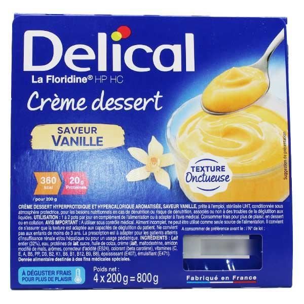 Delical Crème Dessert HP HC La Floridine Vanille Lot de 4 x 200g
