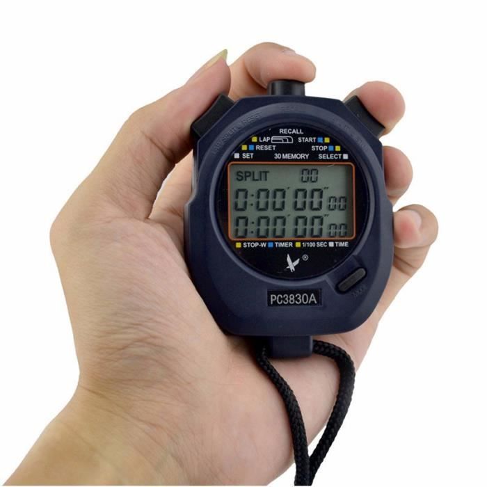 Chronomètre professionnel - Chronomètre, chronomètre à main sportif, compteur numérique, minuterie cronome - Modèle: - HSCFDSB03753
