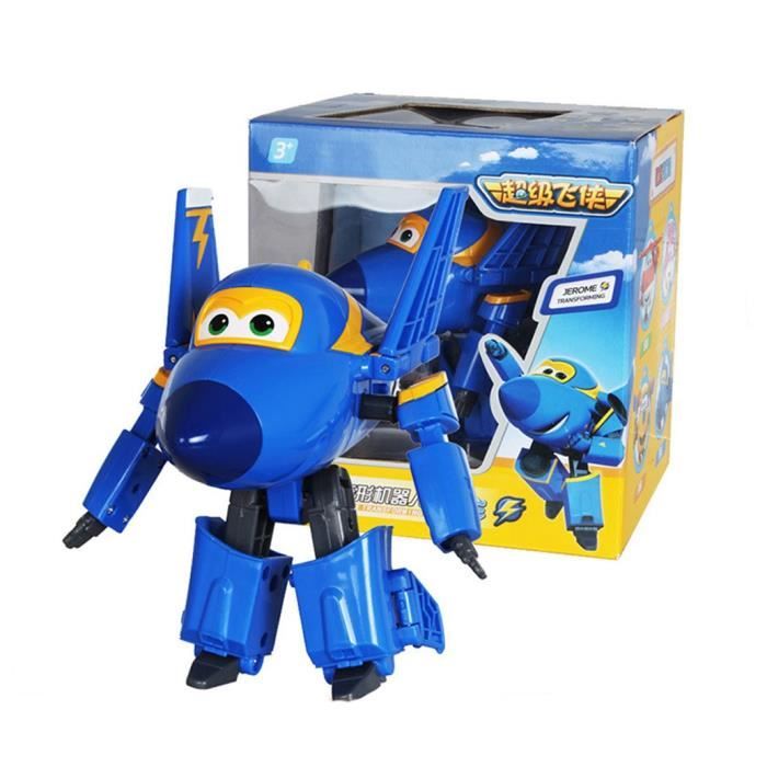 Super Wings Jerome Avion Transformable Voiture Robot Jouet Transformable Personnages d'anime Cadeau de Garçon Noël 12CM
