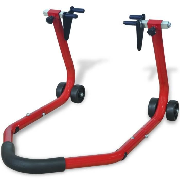 CHI-3567Stand Moto pour Roue Professionnel - Béquille d'Atelier pour Moto Élévateur Levage Rouge