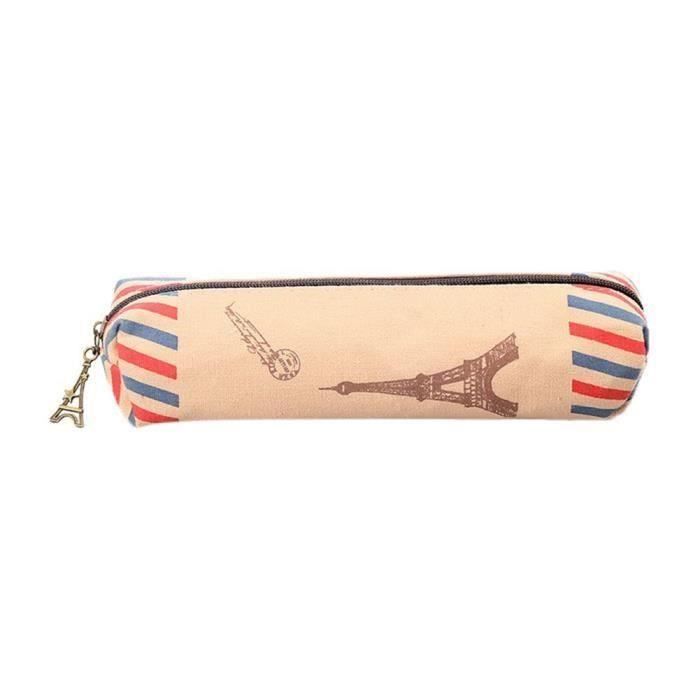 XY Créatifs Toile Crayon Sac Corée Simple Garçons et Filles Retro England Tower Grande Capacité Crayon 18.5 X ...... - XYSWM824A4886