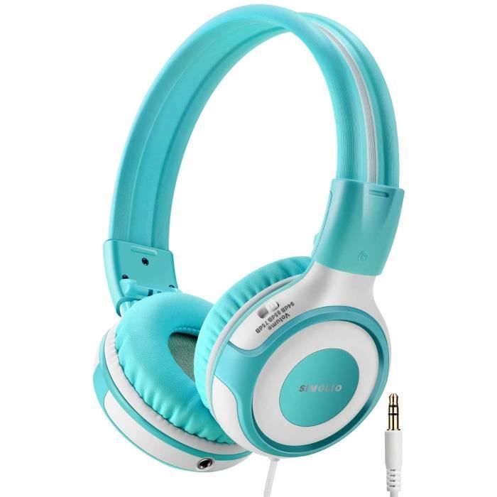 SIMOLIO Casque Filaire pour Enfants avec Plafonnement de Volume Sonore