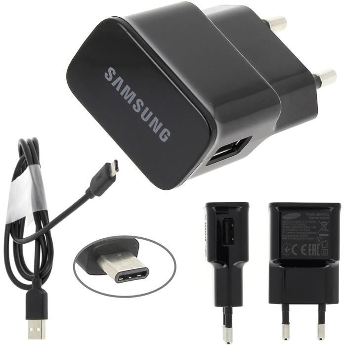 Acce2S - Chargeur USB Original 2A + Câble USB-C 1m pour Samsung Galaxy A21s - A31 - A41 - A51 5G - A71 - A51 - A80 - A40 - A70 - A20