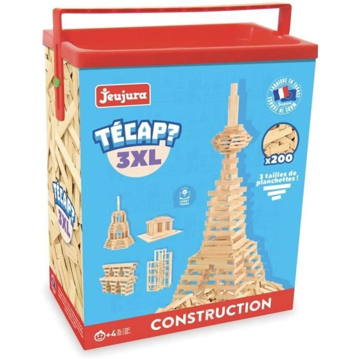 VEHICULE A CONSTRUIRE ENGIN TERRESTRE A CONSTRUIREJeujura - 8322- Jeux de Construction-Tecap Baril de Planchettes 3XL - 200 Pi36