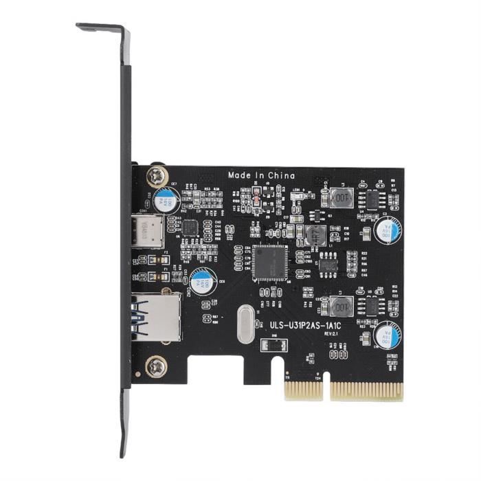 Carte contrôleur d'extension, adaptateur USB 3.1 à 10 Gbit / s USB 3.1 de type A et de type C Adaptateur de carte d'extension PCI,