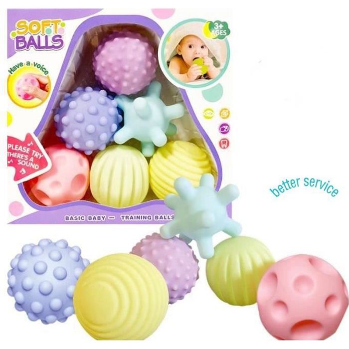 bébé sensorielles Balles silicone massage doux balle bébé texturé multi boule colorée enfant tactile main balle jouet accessoires