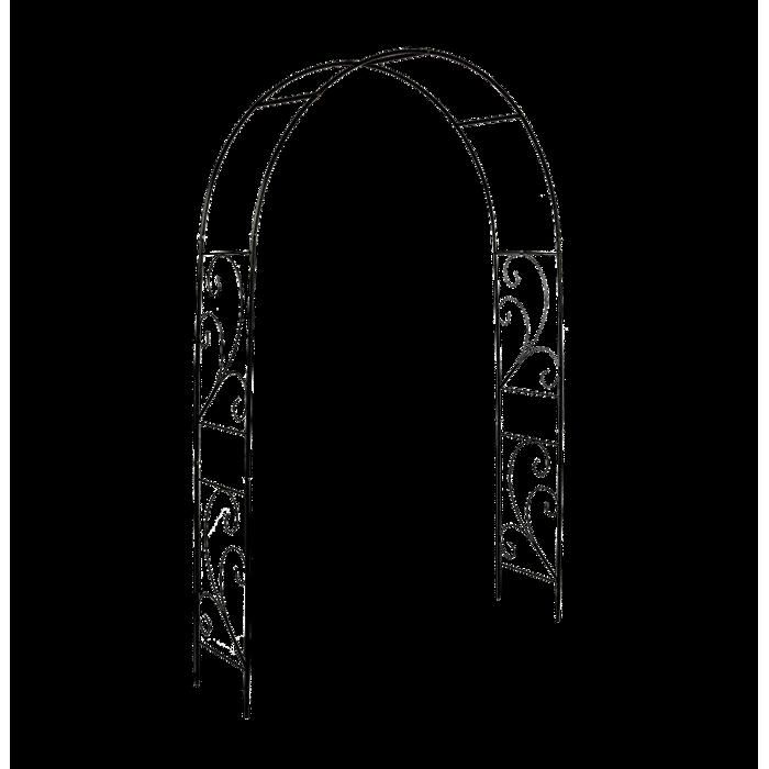 Décoration de jardin - Arche pour roses - L 37 x l 152 x H 217,5 cm - Décors volutes Noir