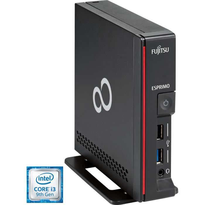 Fujitsu PC complet ESPRIMO G558 Intel® Core™ i3 de 9e génération i3-9100 8 Go DDR4-SDRAM 256 Go SSD Noir UCFF Mini PC