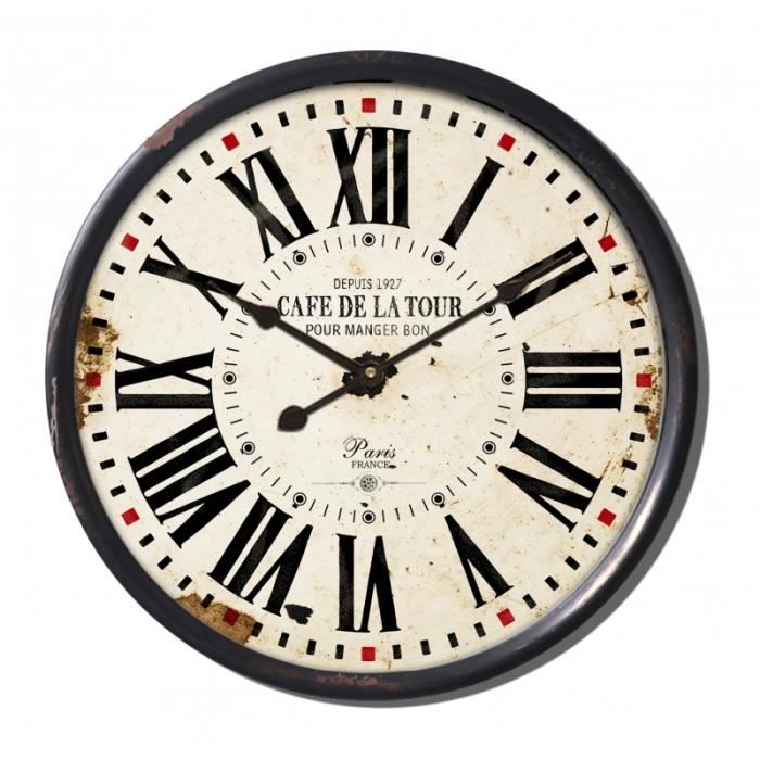 Horloge Murale -Café De La Tour- 50 cm