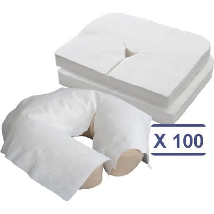 déliktess® - 100 Housses protège têtière jetable pour table de massage - Spunlace - coupe Y