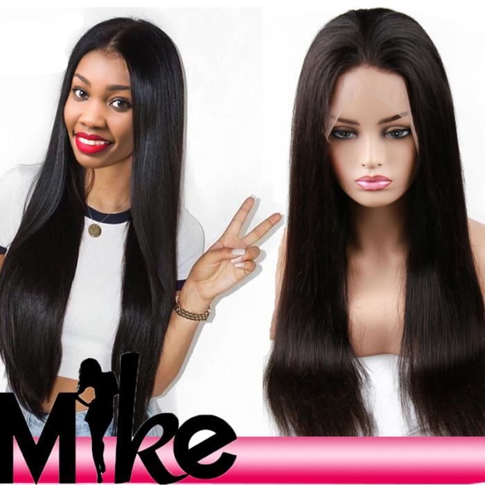 Perruque Bresilienne Cheveux Humains Naturels Perruque Femme lisse avec Lace Front Lace Wig (Densité: 200%, Longueur: 24--60cm)