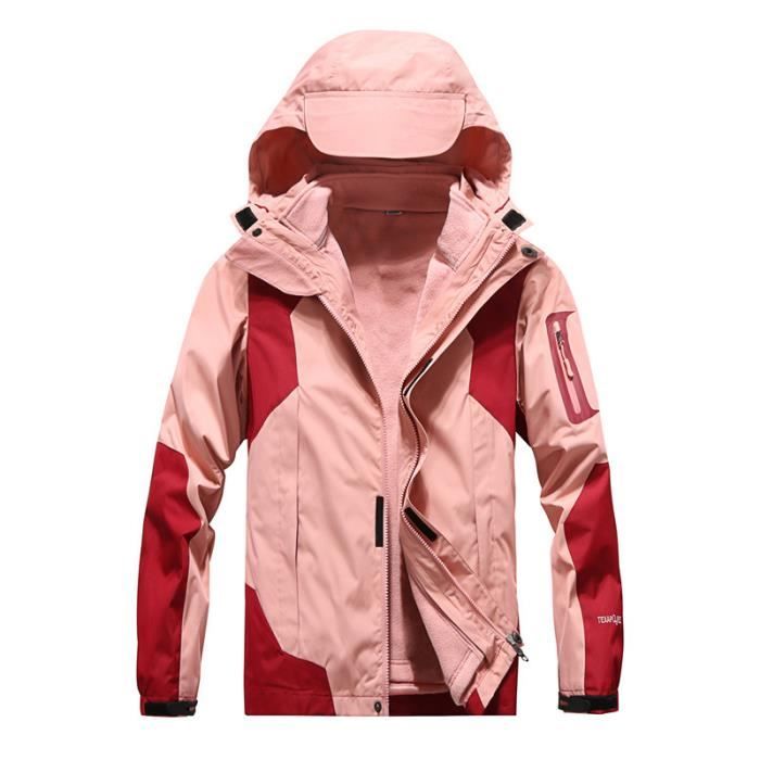 Veste hardshell homme femme imperméable 3 en 1 de montagne 2 pcs Alpinisme randonnée couples coupe-vent chaude respirante antiusure
