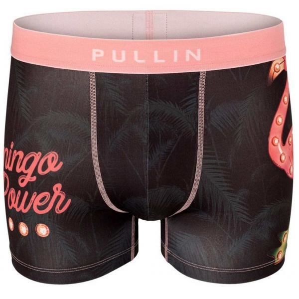 PULL IN Boxer Homme Microfibre FLAMINGOPOWER Noir Rose