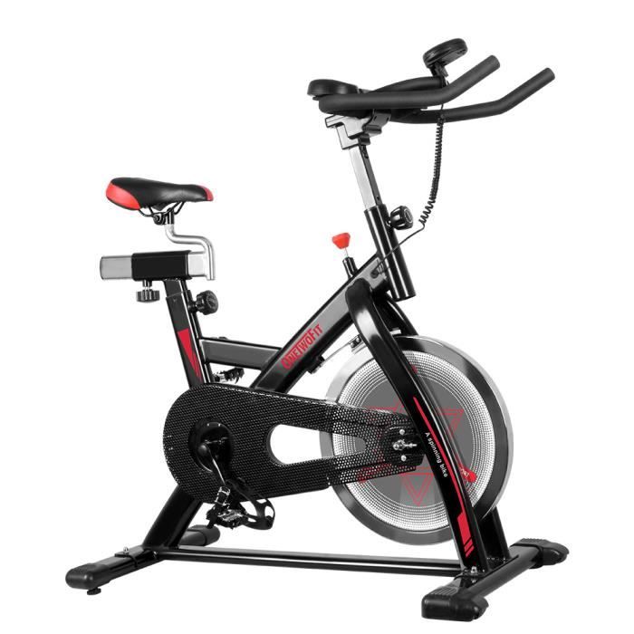 OneTwoFit Vélo d'appartement Vélo biking avec Écran LCD Roue d’inertie 15kg Spinning Bike Entraînement Gym Cardio OT124