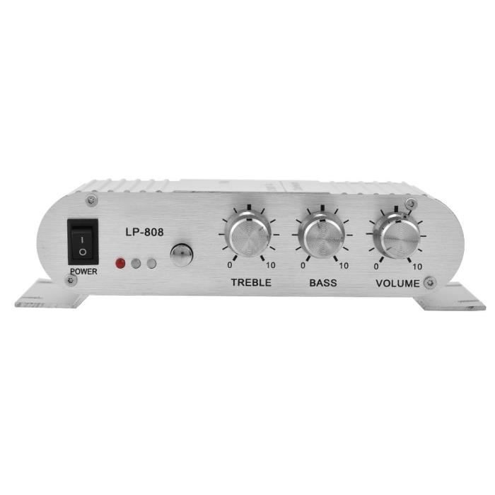 Qiilu amplificateurs de voiture Mini 20W 2 canaux HiFi stéréo basse Auto voiture maison Audio amplificateur de puissance ampli