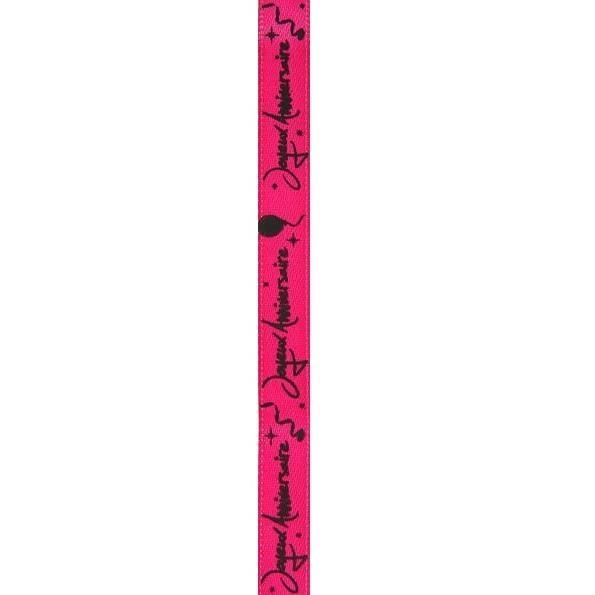 Ruban joyeux anniversaire fuchsia et noir (x1) REF/4820