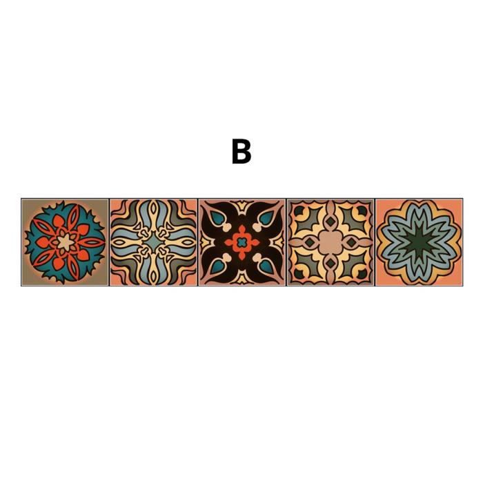 @M9521 Autocollants de Tuile en Style Marocain Stickers Mural Creative Autocollant Carrelage Stickers à Motifs en Couleurs Adhésif