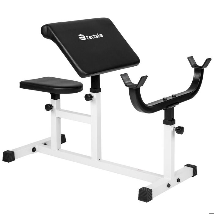 TECTAKE Banc de Musculation Curl Pupitre pour Biceps Réglable en Acier 98 cm x 65 cm x 94 cm Noir