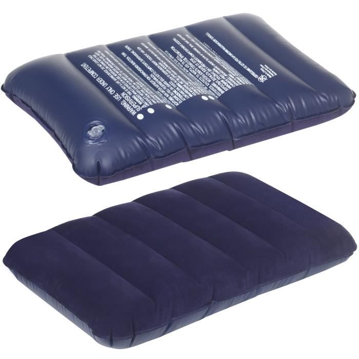 Trixes Grand Bleu Marine Gonflable Camping Oreiller