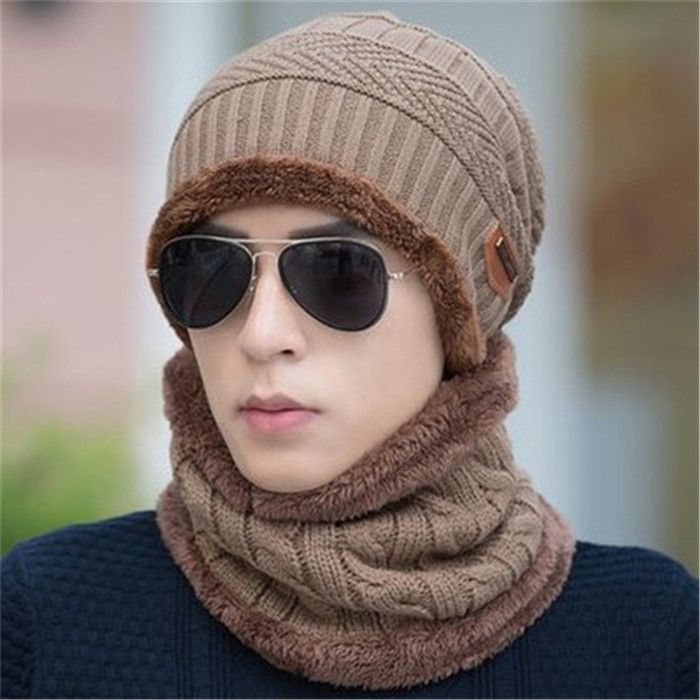 Bonnet Et écharpe D'hiver Assortis - Doublure Polaire - Unisexe - Noir - Tenue Chaude Ski, Rando