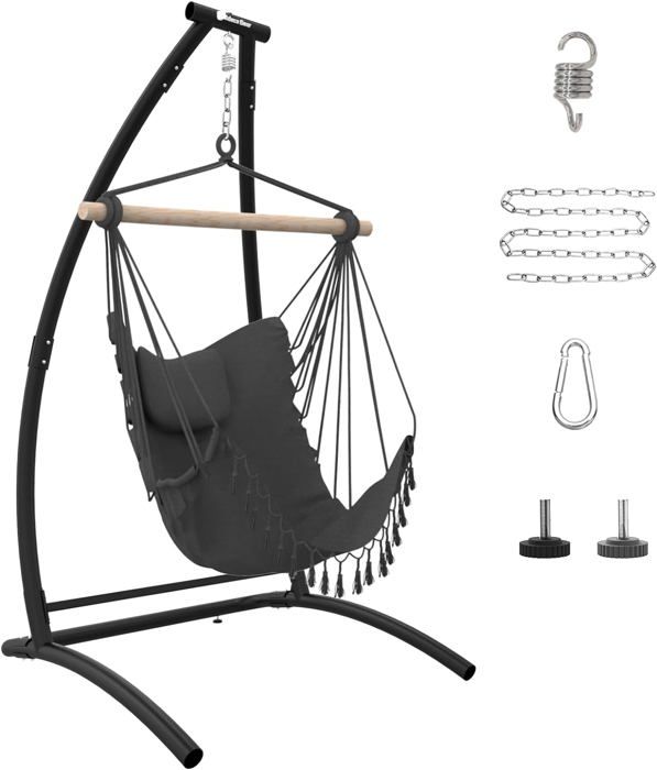 Hamac Chaise Suspendu pour L'intérieur Et L'extérieur Fauteuil Hamac avec Stockage Balançoire en Hamac Chaise Suspendu pour L'intérieur Et L'extérieur Fauteuil Hamac avec Stockage Balançoire en
