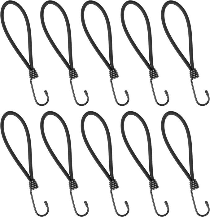 YELIER Lot De 50 Tendeurs à Boule élastiques Blancs 10,2 Cm - Résistants UV - Fixation Polyvalente