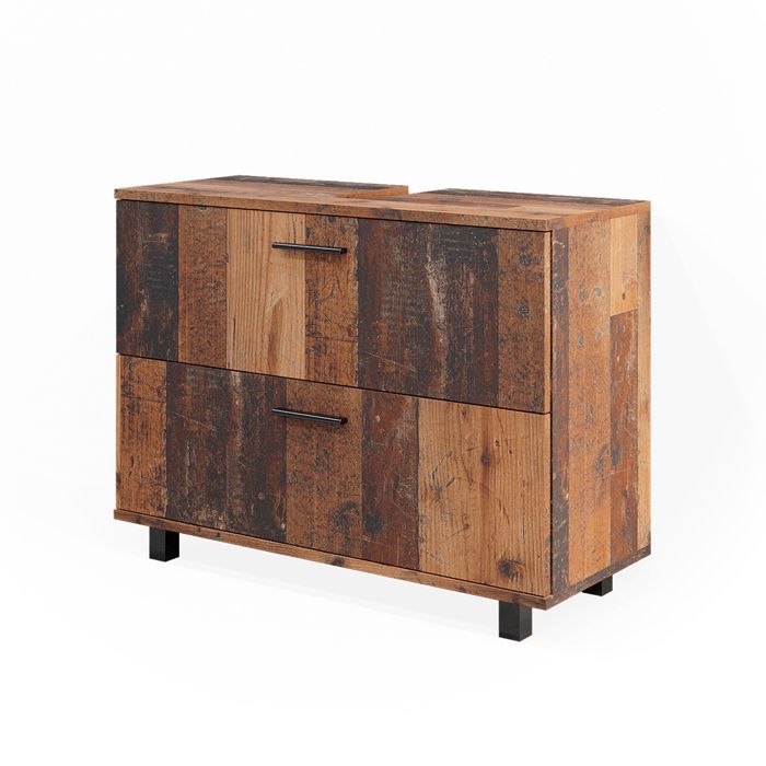 Meuble sous vasque simple Ilias 80x60.8cm avec 2 tiroirs Chêne rustique Vicco 40488