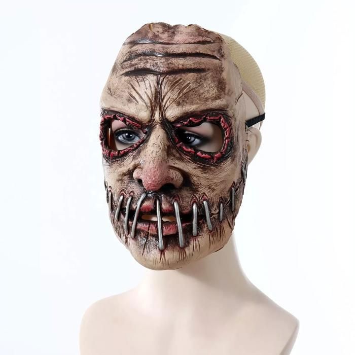 Masque Zombie Squelette Avec Cheveux - Déguisement Halloween - PVC