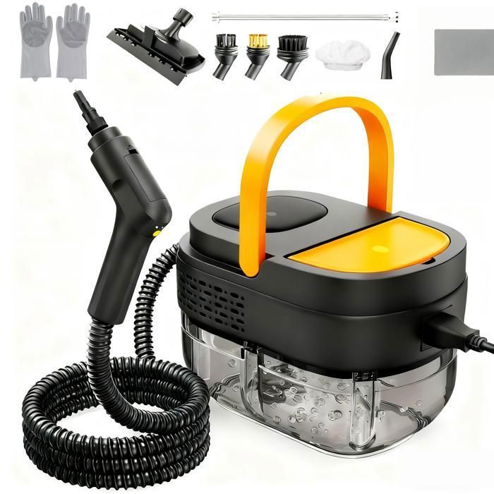 Nettoyeur Vapeur à Main Portable Nettoyeur Vapeur 1600ml 2500W pour Cuisine/Salle de Bain/Maison La poignée nécessite des piles - Lanthour