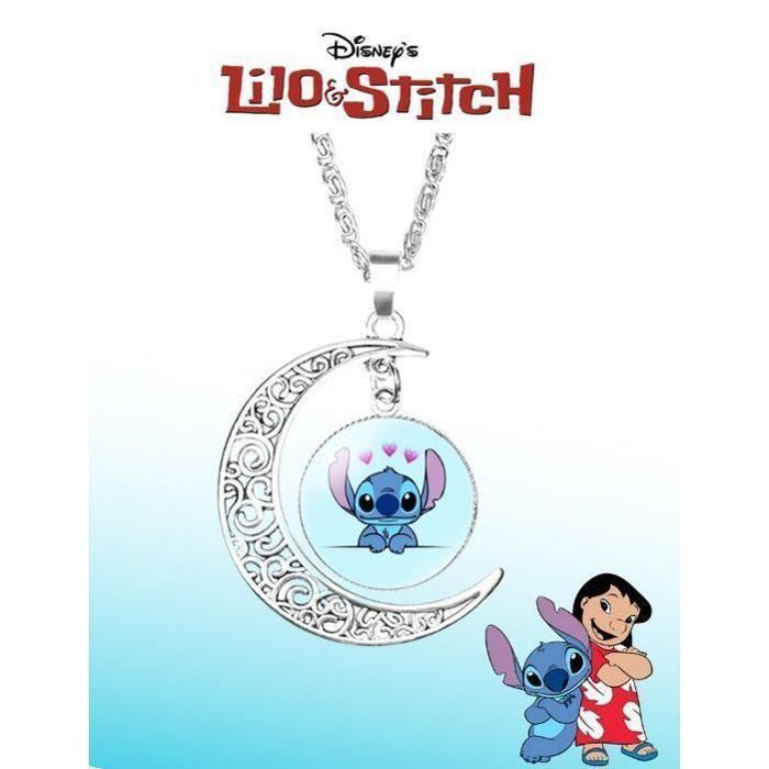 Collier Lilo & Stitch pour femme - Couleur argent - Standard