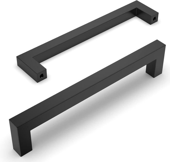 Lot de 10 Poignee de Meuble Noir Cuisine Entraxe 160mm Acier Inoxydable Poignée Meuble Cuisine Poignées pour Placards Poignet de