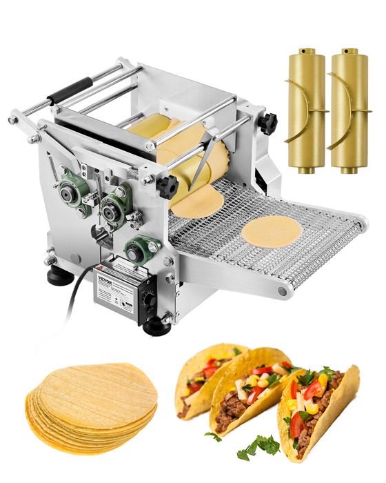 Machine Automatique de Fabrication de Tortillas de Maïs-VEVOR-Presse à Tortillas Électrique-avec Revêtement Antiadhésif et Moules