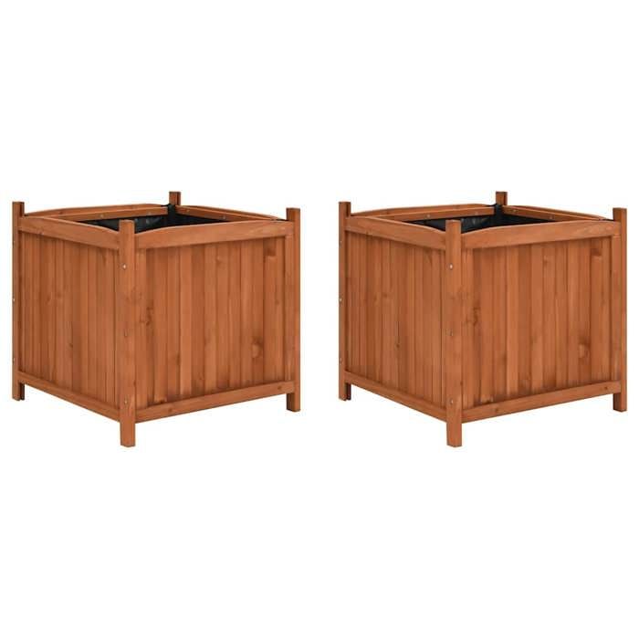 （2685363)Cache-pot Scandinave - styleJardinières surélevées 2 pcs 50x50x50 cm bois de sapin