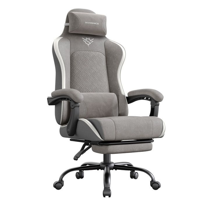 Chaise Gaming - SONGMICS - Ergonomique - Repose-Pieds - Gris Tourterelle Chaise Gaming - SONGMICS - Ergonomique - Repose-Pieds - Gris Tourterelle