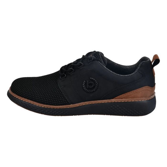 Baskets Bugatti homme en maille noires à lacets - semelle EVA légère & mémoire de forme