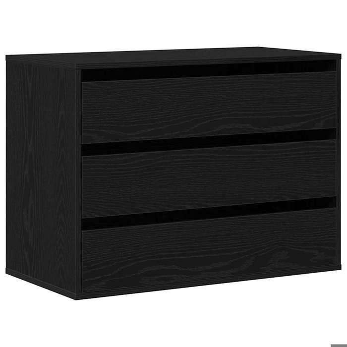 Commode avec tiroir - vidaxl - Noir - 80x41x58 cm - Bois dingénierie - Finition mat - Grand espace de stockage