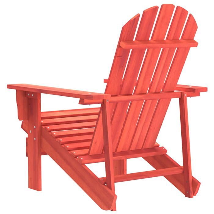 Chaise de jardin Adirondack en bois de sapin - WIENS - Rouge - 69.5x86.5x89.5 cm - Bois massif de sapin