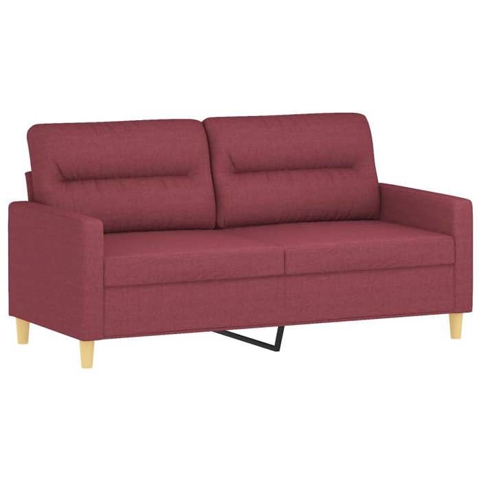 Promotion janvier Canapé 2 places - MANGO - SOFA DOUBLE - avec oreillers - bordeaux 140 cm - tissu - SS345