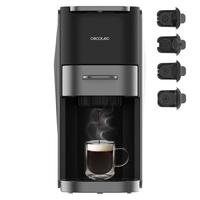 Cecotec Machine à capsules compacte FreeStyle Compact Dark Roast. 4 en 1 1200 W 20 bars compatible café moulu Dolce Gusto - Cecotec