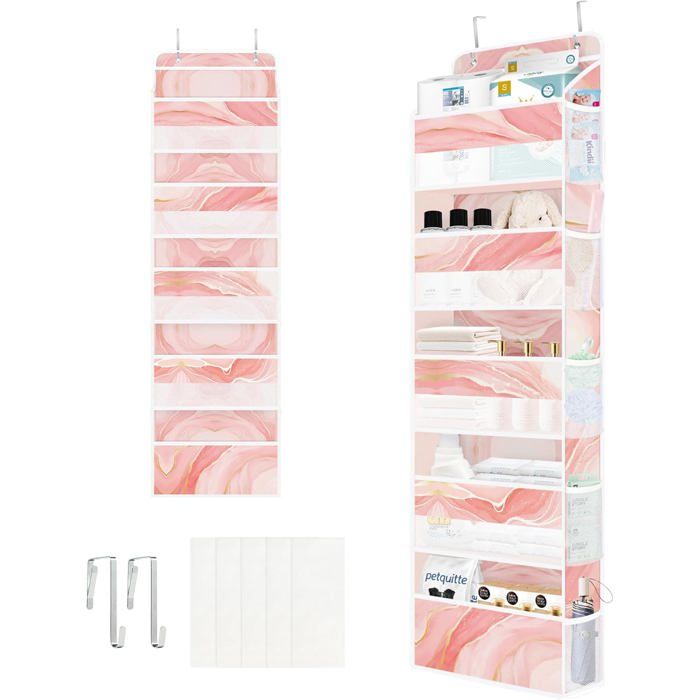 Organisateur Suspendu Tissu Marbre Rangement Suspendu Femme Filles pour Jouet Couche Vêtement Étagère Suspendue Porte pour Chambre