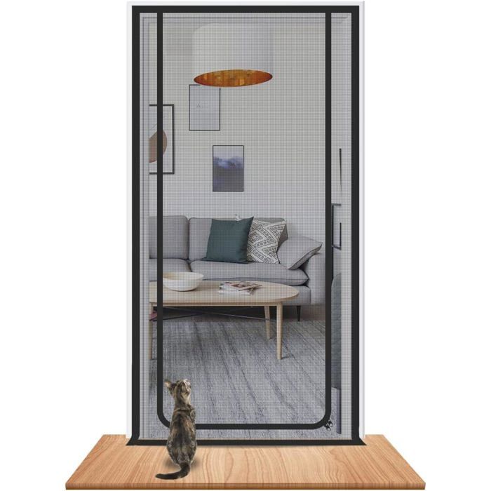 Porte moustiquaire pour chat de 90 cm x 200 cm robuste pour empêcher les chiens et les chats de courir cloison en maille