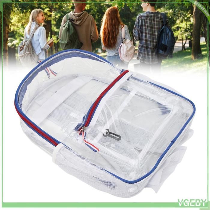 Fafeicy sac à dos transparent Sac à dos en PVC transparent grande capacité robuste transparent sacs à livres en PVC sport pack