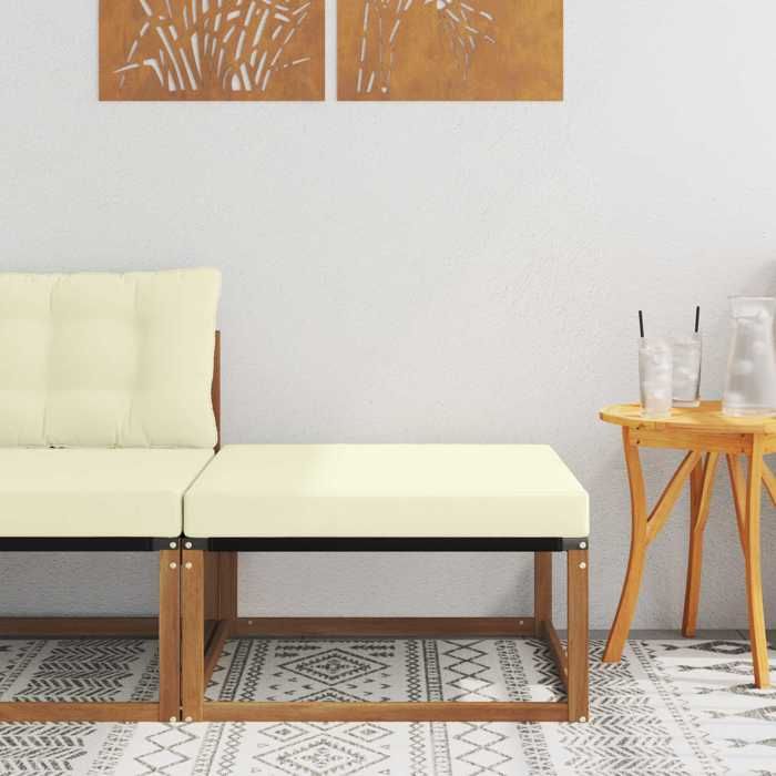1x Pouf dExtérieur Design polyvalent Bois dAcacia Massif Naturel LL6250