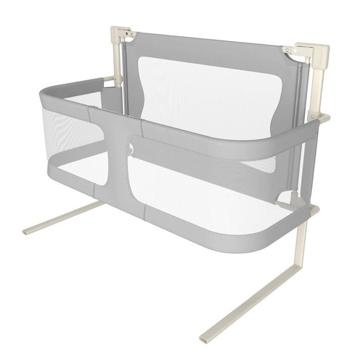 Barrière de lit bébé 3 en 1 - berceau cododo évolutif en métal aluminium et maille respirante - pliable - 120 x 50 x 105 cm