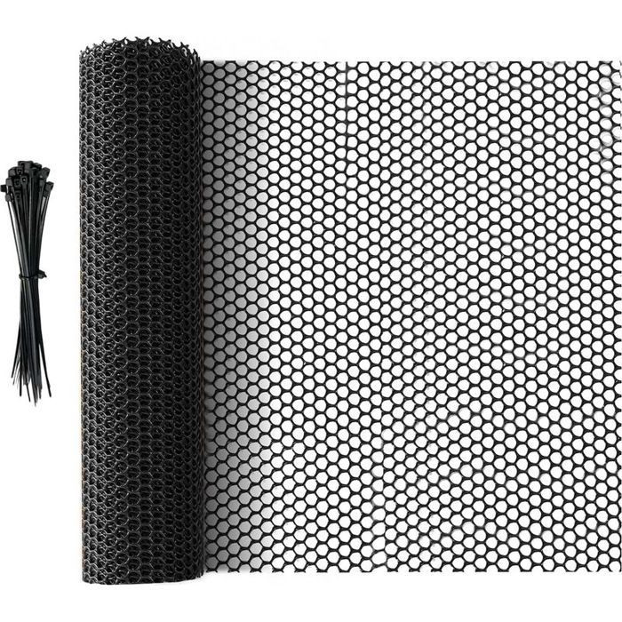 Grillage plastique noir 5m x 40cm pour jardin protection des plantes et barrière pour animaux
