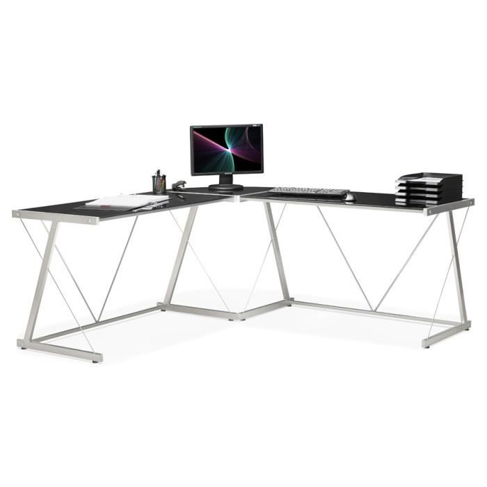 Grand Bureau D Angle Geek Design En Verre Noir Achat Vente Meuble Informatique Grand Bureau D Angle Geek Soldes Sur Cdiscount Des Le 20 Janvier Cdiscount