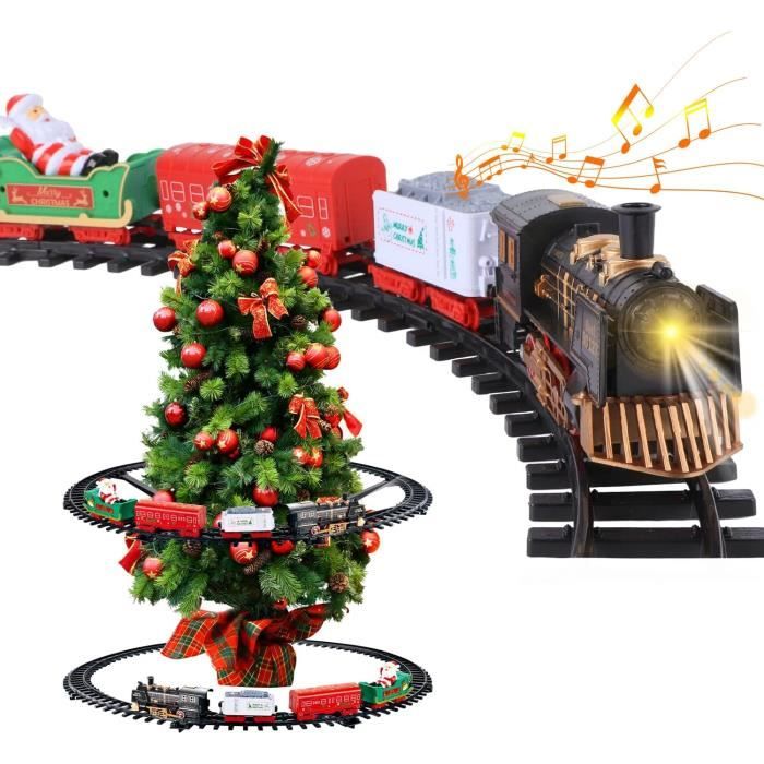 Train Electrique Noel Jouet,Train de Noël jouet avec lumières et sons